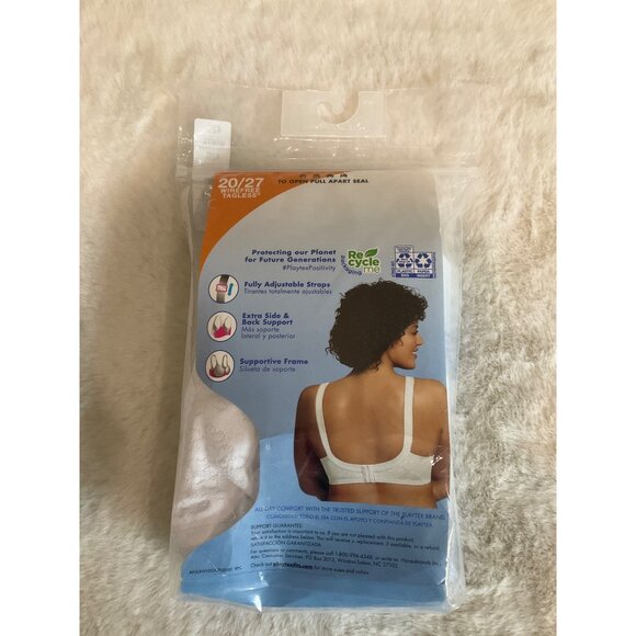 Playtex 18 Hour Sensational Support Wireless Bra 20/27 WHITE 42C - Picture 7 of 7